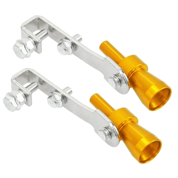 2pcs S Size Yellow Universal Turbo Sound Whistle Muffler Exhaust Pipe Car Roar Maker