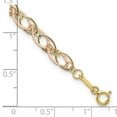 thumbnail image 3 of 14k Two-tone Polished and Textured Oval Link 7.25 inch Bracelet SF1843, 3 of 3