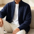 thumbnail image 5 of Kukoosong Men's Stand Collar Full Zip Cable Knit Cardigan, Solid Color Long Sleeve Sweater Jacket with Ribbed Cuffs, Relaxed Fit Warm Outerwear for Fall Winter Daily Wear, 5 of 7