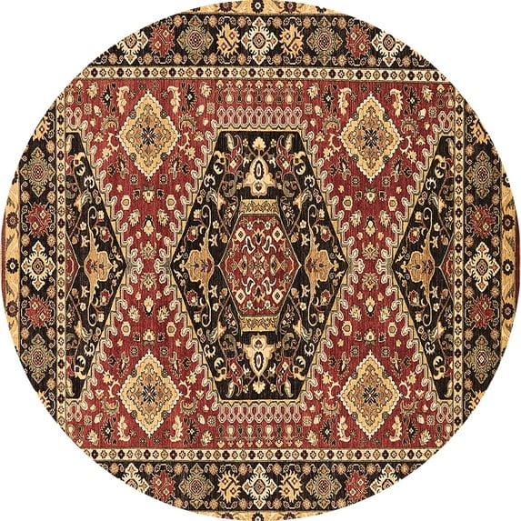Ahgly Company Indoor Round Persian Brown Traditional Area Rugs, 8' Round
