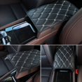 thumbnail image 2 of Cojín de cuero para reposabrazos de coche, funda de cuero de microfibra para reposabrazos de asiento de coche, decoración interior universal, 2 of 5