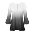 thumbnail image 3 of Aofany Women's Henley Shirt 3/4 sleeve V Neck Flared Blouse Pleated Tunic Tops for Women, 3 of 3