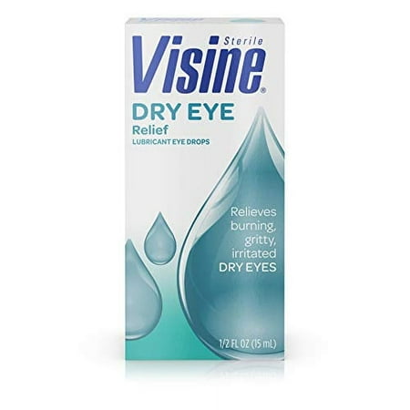 Visine Dry Eye Relief Lubricant Eye Drops for Irritated & Dry Eyes, 0.5 fl. oz