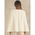 thumbnail image 3 of DARING DIVA Women's Cape Sleeve Blazer Work Open Front Jacket Coat S White, 3 of 6