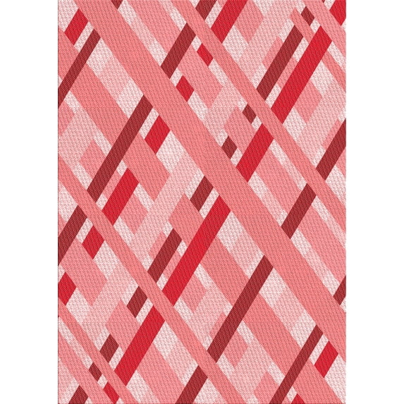 Ahgly Company Indoor Rectangle Patterned Pastel Pink Area Rugs, 4' x 6'