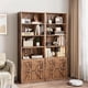 thumbnail image 5 of Estilo rural-style 6 niveles freestanding de madera estante con doors y abiertos estantes, industrial look, retro brown para sala de estar, dormitorio, oficina, 5 of 6