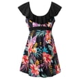 thumbnail image 3 of Wantdo Women's Plus Size Swim Suits V Neck Floral Printed Swimdress A-line Swim Dress with Skirt Azalea Floral 26/28 Plus, 3 of 7