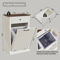 thumbnail image 3 of 10 Gallon Tilt-Out Trash Can Cabinet, Modern Laundry Hamper Cabinet with Drawers, Hidden Garbage Can Cabinet for Kitchen and Living Room, 3 of 8