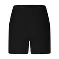 thumbnail image 6 of Ribbed High Waist Running Shorts for Women Summer Tummy-Control Workout Shorts Side Pocket Butt Lifting Biker Shorts Black, S, 6 of 7