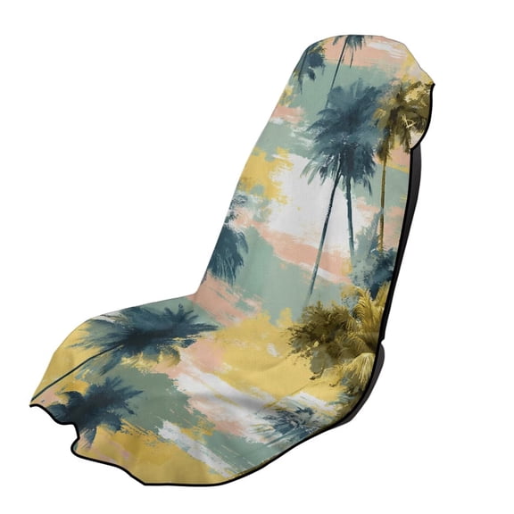 Garronmavis Tropical Palm Tree Front Car Seat Towel Cover 1 PC Easy Installation Multi-Functional Stain Resistant Car Seat Protector Universal Fit for Cars SUV Trucks Sedan Van