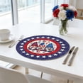 thumbnail image 5 of Btomtd Independence Day Placemats Set of 4, 14 Inch Round Red White Blue Table Mats, Washable Heat Resistant Decorative Place Mats for July 4th Dining & Party, Multicolor #13, 5 of 7