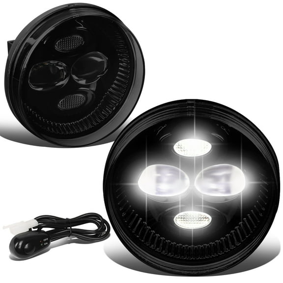 For 2007 to 2014 Sierra 1500 2500HD 3500HD Pair of Smoked Lens Full LED Lighting Driving Fog Lights Lamps with Switch 11 12 13
