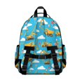 thumbnail image 3 of Excavator and Crane Blue Pattern Cute School Backpack Bag for School with Padded Back and Adjustable Shoulder Straps 15.25"x11.5"x5.25", 3 of 5