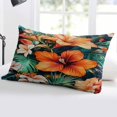 thumbnail image 5 of Burnt Orange Flower Throw Pillow Cover 12 x 20 Inch Decorative Pillow Cover Vintage Botanical Floral Lumbar Pillowcase Seasonal Rectangle Cushion Case for Couch Sofa Bed Living Room, 5 of 7