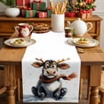 thumbnail image 4 of Table Runner 36 Inch Long - Christmas Cartoon Reindeer Shivering on SnowDecorative Table Scarf,WinterDining Table Runners for Wedding Party Kitchen Dining Tables, 4 of 9