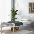 thumbnail image 2 of Gymax 12-Inch Twin Bed Frame Modern Metal Platform Bed w/ Headboard & Footboard White, 2 of 10