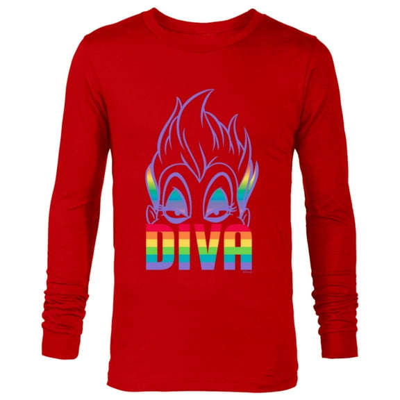 Disney Villains Ursula Diva Pride - Long Sleeve T-Shirt for Men - Customized-New Red