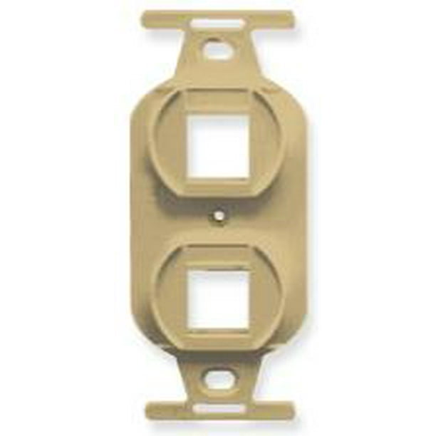 IEC WZ00702 Ivory Duplex Receptacle Insert with Two Keystone Cutouts