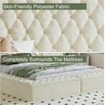 thumbnail image 4 of Tabaray Modern King Sized Bed Frame, Upholstered Floor King Bed Frame with Storage Bench Boxes,  Two Tone Bed Frame for Bedroom (Main Color-Beige), 4 of 9