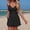 Black, variant on HAIJIE Beach Coverups Women Bathing Suit Swimwear Beach Vacation Ladies Bathing Suits Floral Print Tankini Sets for Wife Girlfriend Tops with Boyshorts (Black,XL)
