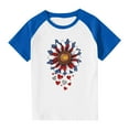 thumbnail image 7 of MKOSPLRT USA Flag Tee Shirt for Toddler Girls Boys Short Sleeve Color Block Raglan Shirts Sunflower Independence Day T Shirts 3-14Y, 7 of 7