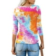 thumbnail image 2 of T-shirt Henley à Manches Courtes/longues pour Femmes, Décontracté, Basique, 2 of 3