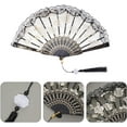 thumbnail image 2 of QZS Black Chinese Lace Handheld Folding Fan,Reusable Folding Fan for Women Wedding Decoration Dancing Party,Dancing Decoration for Party,Wedding, 2 of 6