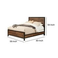 thumbnail image 5 of Transitional Two Tone Full Size King Bed with Panel Headboard, Brown- Saltoro Sherpi, 5 of 5