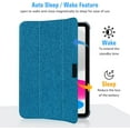 thumbnail image 2 of Clear Case for iPad A16 11th Generation 11 Inch (2025),iPad 10th Generation 10.9" (2022),Stand Cover with Hard Translucent Back, Support Touch ID, Auto Wake/Sleep&Stylus Holder-(Glitter Blue), 2 of 14
