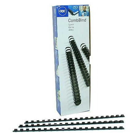 - GBC CombBind Binding Spines, .375 Inch Spine Diameter, 55 Sheet Capacity, Black, 100 Spines per Pack (4090302P)
