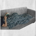 thumbnail image 5 of Botanical Soft Flannel Fleece Throw Blanket, Doodle Style with Streaks Blooming, Cozy Plush for Indoor and Outdoor Use, 70" x 90", Petrol Blue Pale Taupe, by Ambesonne, 5 of 5
