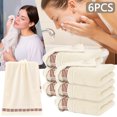 thumbnail image 2 of Tkrady 100% Cotton Striped Pattern Hand Towels Easy To Clean Cotton Absorbent Soft Suitable For Kitchen Bathroom Living Room Set of 6, 34×73cm (Beige), 2 of 6