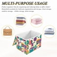 thumbnail image 6 of Yayeee Collapsible Cube Storage Bin with Lid Fabric Closet Decorative Basket with Handles, Purple Geometric, 6 of 7