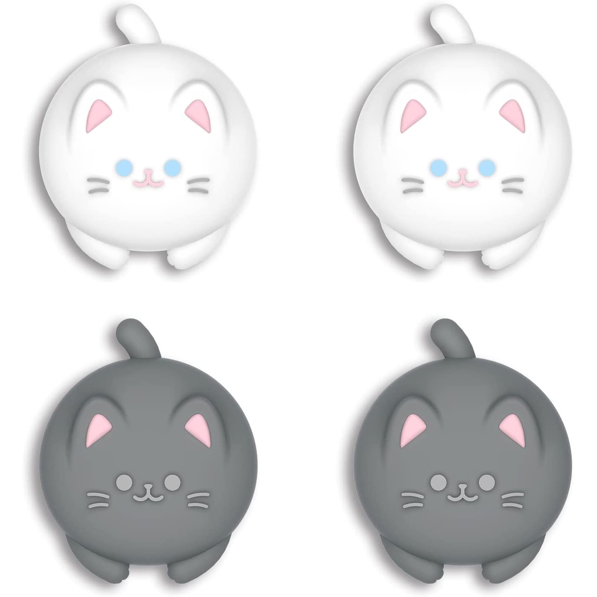 PlayVital Thumb Grips for Nintendo Switch 2 , Kawaii Silicone Joystick Caps for Joycon 2 (4 Pack) - Cutie Kitty