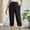 Black, variant on HOMBOM Capris Pants for Women Plus Size Khaki Leisure Wide-Leg Cotton Linen Capris L