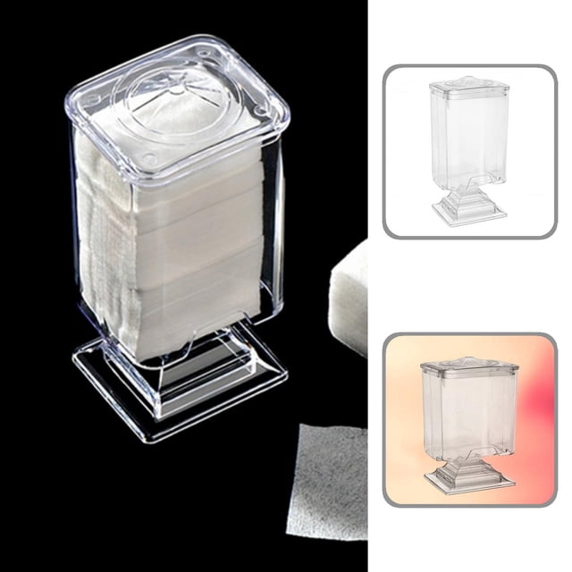 Transparent Simplicity Cotton Pad Box Plastic Dressing Table Cotton Pad Dispenser for Bedroom