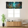 thumbnail image 2 of Enchanted Forest Valance Curtain for Kitchen Cartoon Magic Tale Mushroom Wonderland Window Valance for Living Room Bedroom, Kitchen Valance Rod Pocket Window Curtain 54 by 18 in, 1 Panel, 2 of 6