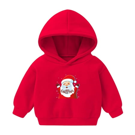 

ZCFZJW Discount! Toddler Baby Boys Gilrs Merry Christmas Hooded Sweatshirts Cute Xmas Santas Graphic Pullover Tops Winter Children Casual Warm Outwear(Red 5-6 Years)