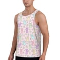 thumbnail image 2 of Easygdp Colorful Bunny Men's Tank Top, Sleeveless Muscle T Shirts, Breathable, Quick-Dry, Loose for Gym, Running, Fitness - Medium, 2 of 9