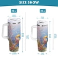 thumbnail image 3 of 40 oz Tumbler With Handle Stainless Steel Insulated Tumbler With Lid for Car Cup Holder Cute Seahorse Pattern, 3 of 9
