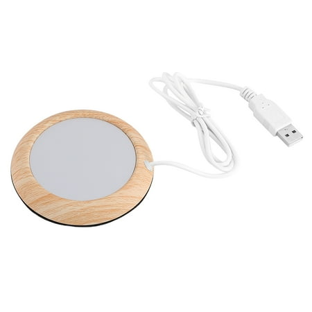 

Coffee Mug Warmer USB Wood Grain Cup Warmer Heat Beverage Mug Mat Office Tea Coffee Heater Pad for Desk Keeps Drinks Soups Warm [Bright Wood Grain]