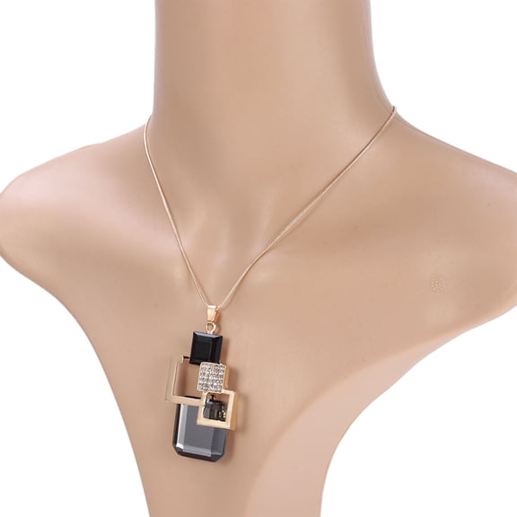 Minkissy Chain Style Necklace Chunky Choker Necklace for Women Geometric Chic Jewelry Alloy Gray 1Set