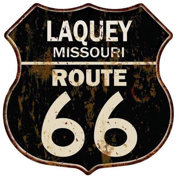 LAQUEY, MISSOURI Route 66 Shield Metal Sign Man Cave Garage 211110014107