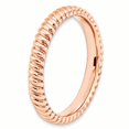 thumbnail image 3 of 925 Sterling Silver Rose Gold Stackable Ring Textured Fancy/, 3 of 8