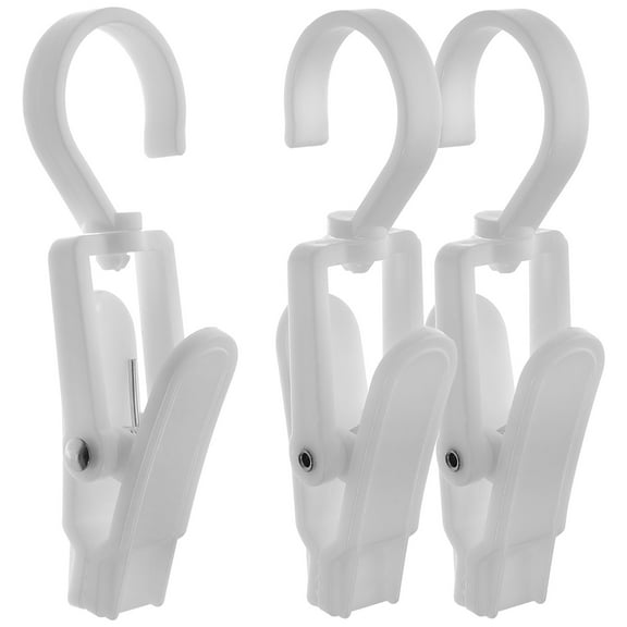 GOOHOCHY White Hanging Clothes Clips 3Pcs For Portable Hanger Clips Travel Drying