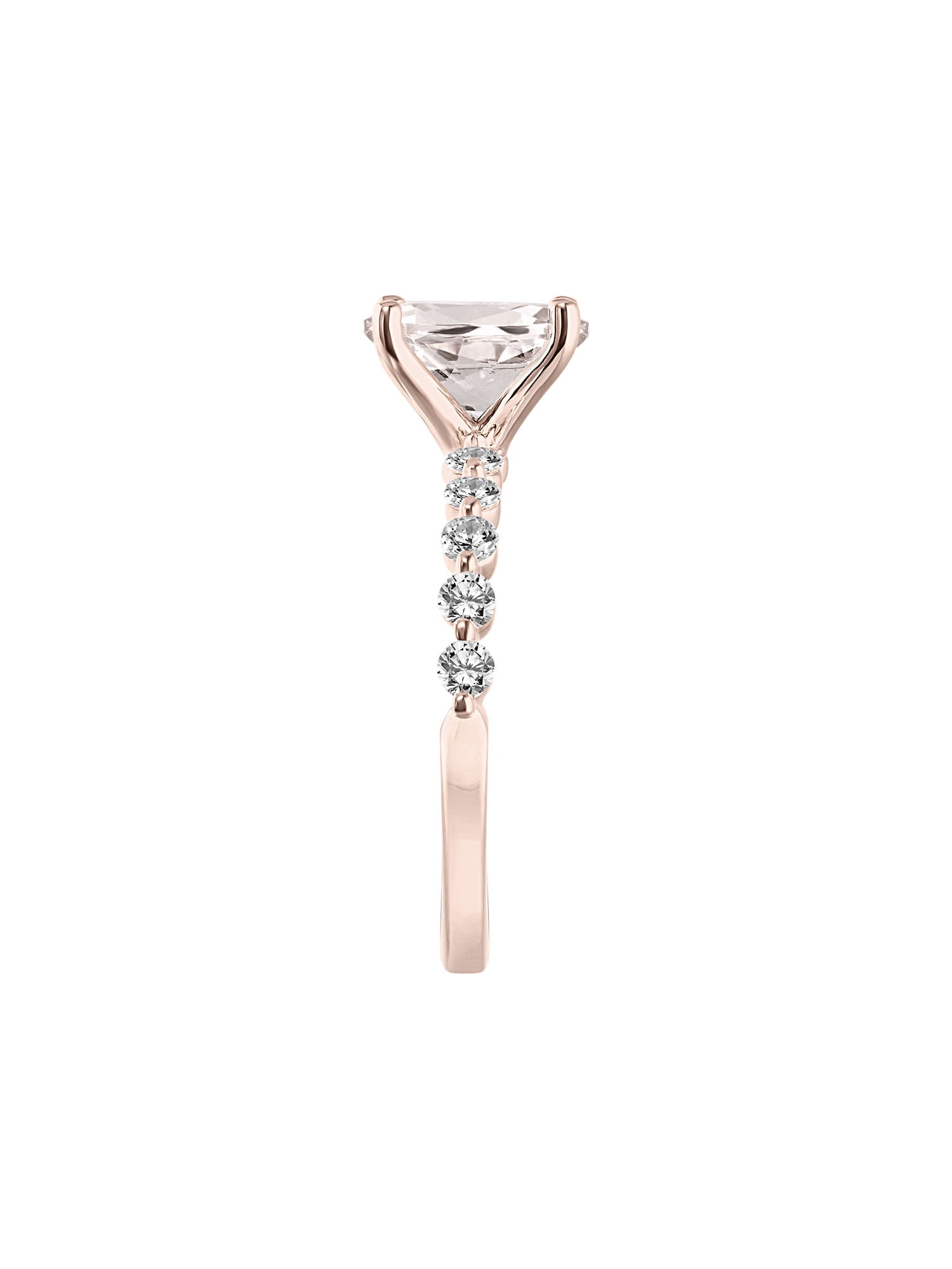 1-5/8 Carat T.G.W. Morganite & White Topaz Engagement Ring in 10k Rose Gold