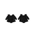 thumbnail image 3 of RUINIXCW Newborn Baby Girl Smocked Romper Dress Princess Birthday Baptism Wedding Party Dress Infant Baby Girls Spring Fall Clothes Square Neck Puff Long Sleeve Ruffled Dress, 3 of 10