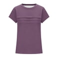 thumbnail image 5 of Teylalorva Girls Short Sleeve T-Shirt, Fashion Pleated Crewneck Soft Casual Summer Kids Tees Hot Pink Size 8, 5 of 5