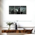 thumbnail image 3 of Elephant Stock Overcast Dragon Ships Wall Art - Horizontal Multi Panel Canvas - Living Room Wall Decor - Transportation Multi Panel - Gray And Black Decor - 32" x 15", 3 of 8