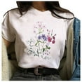 thumbnail image 2 of Ruimatai Summer Women Shirt Women's Fashion Floral Print Female Round Neck Loose T-Shirt, 2 of 9